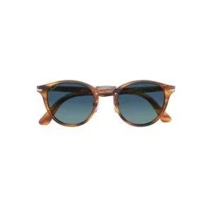 PERSOL Polarized Typewriter Edition Striped Brown Blue Sunglasses (PO3108S )
